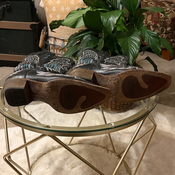 Corral Vintage Black with Teal Embellished Boots - Picture 5 of 11